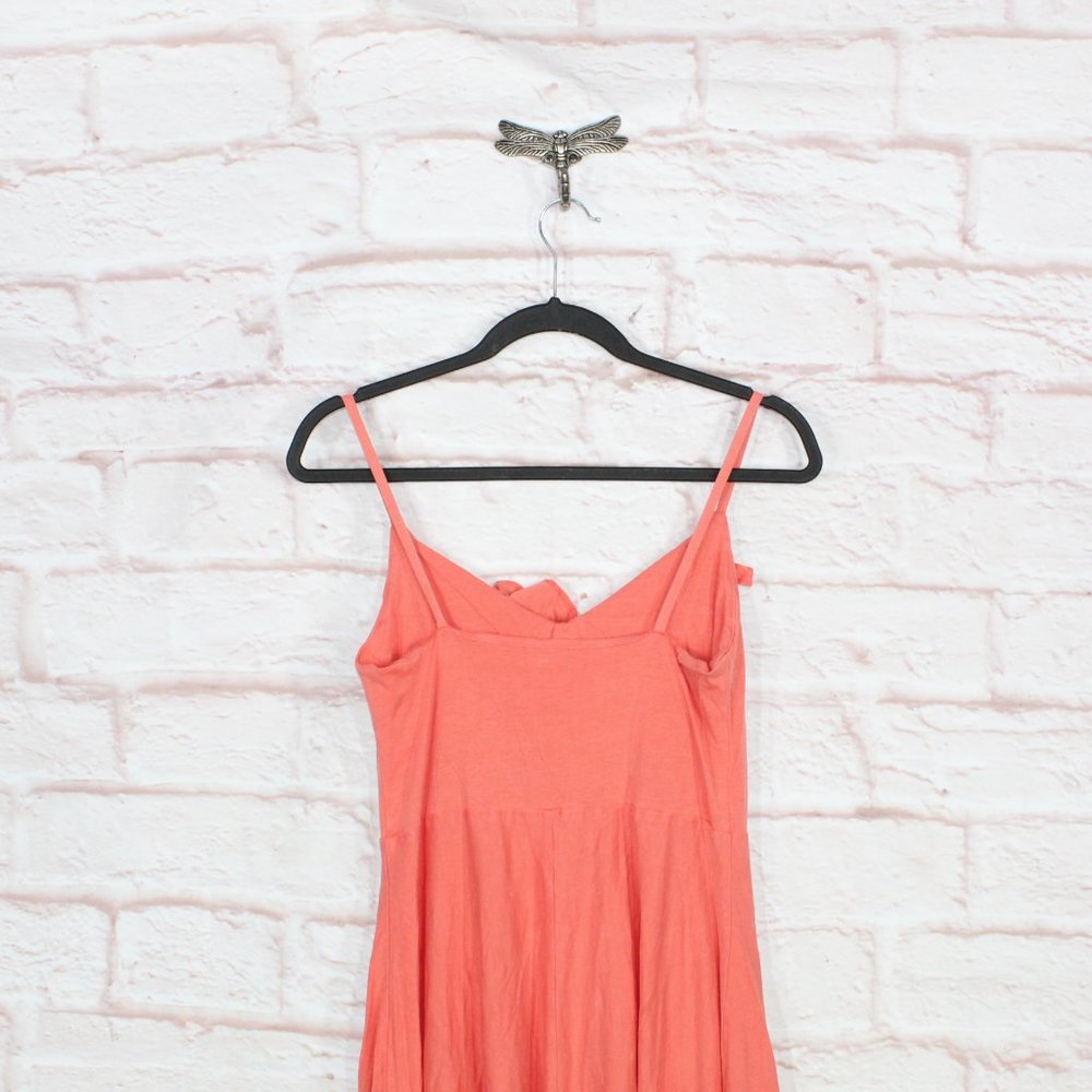 Patagonia Orange Organic Cotton Border Floral Kamala Tank Midi Dress Size M - Picture 5 of 9